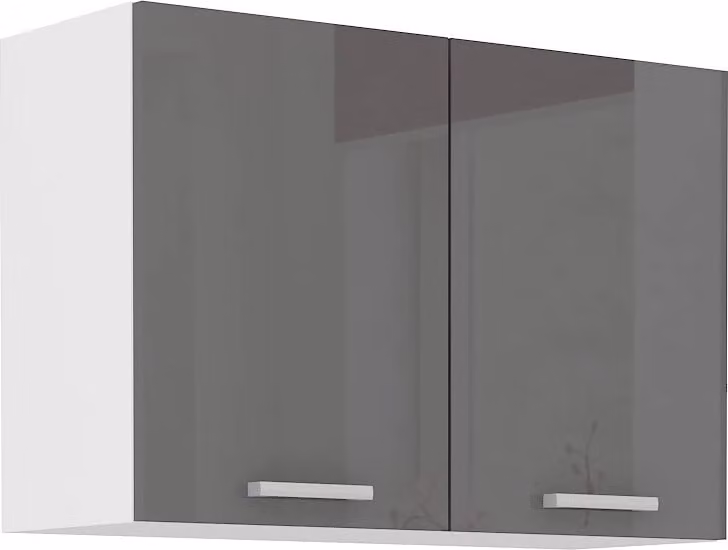 Armadietto superiore da cucina SAEED - larghezza 80 cm, grigio / bianco