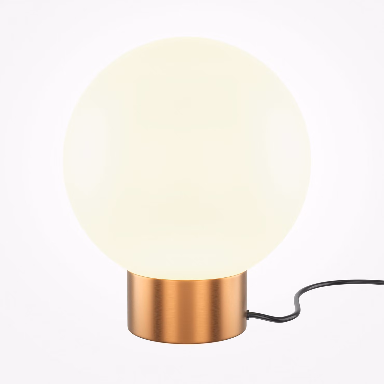 Lampada da tavolo a sfera in vetro con montatura dorata Forma base 1xE14 40W Maytoni