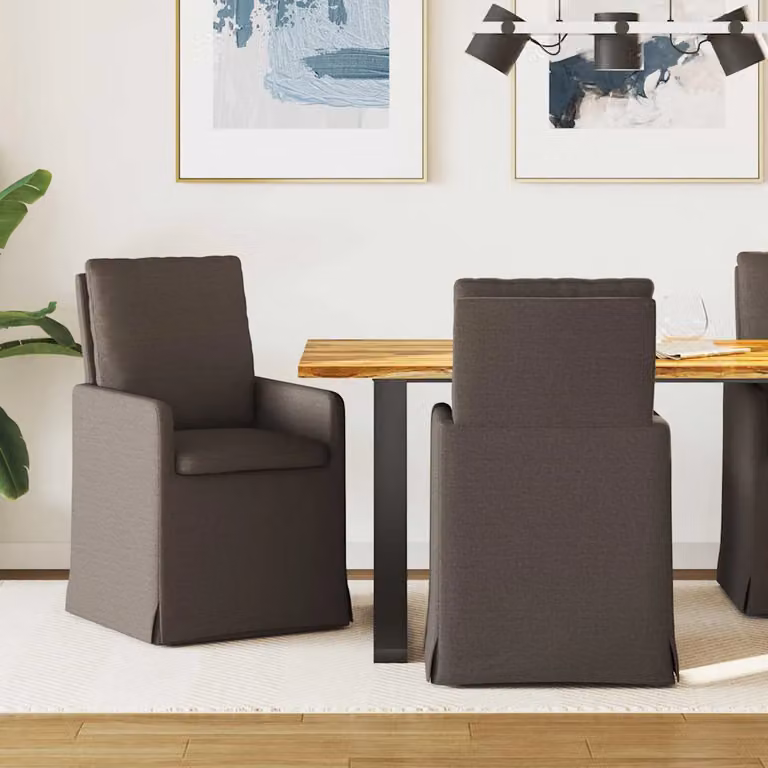 Set di 2 sedie da pranzo vidaXL in tessuto grigio scuro L: 57 cm, P: 67 cm, H: 98 cm