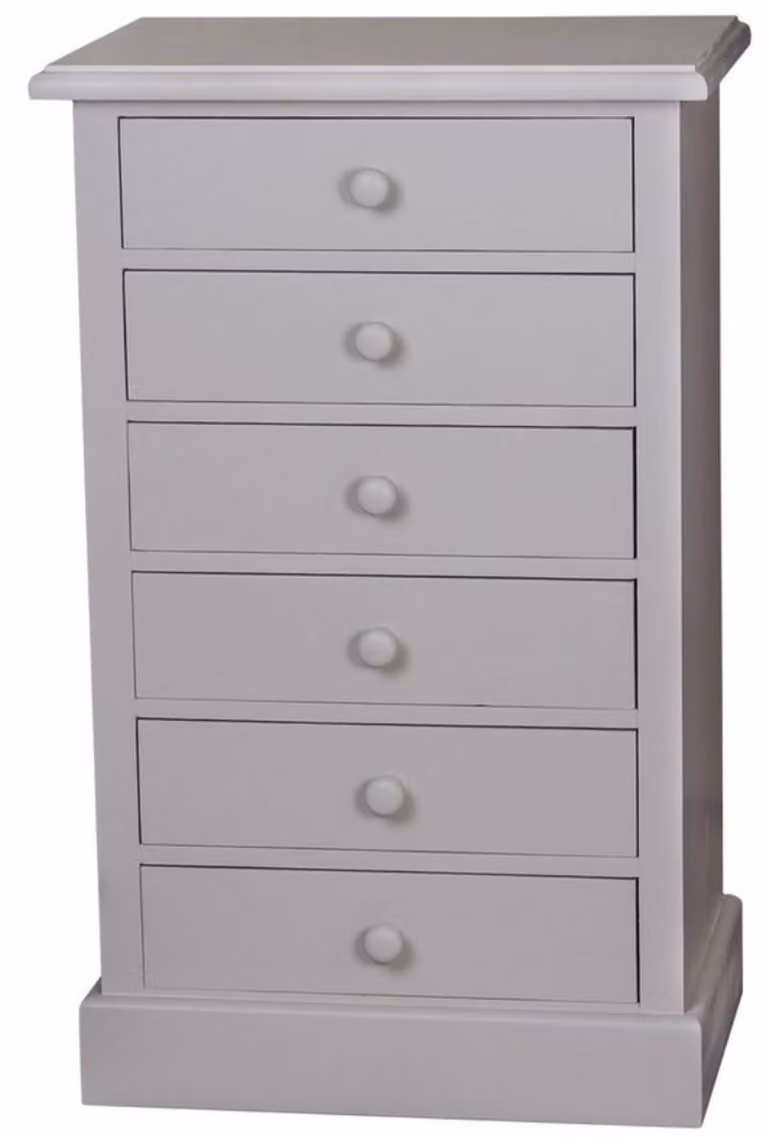 Comò in stile rustico Casa Padrino con 6 cassetti, colore grigio, dimensioni 60 x 41 x altezza 97 cm