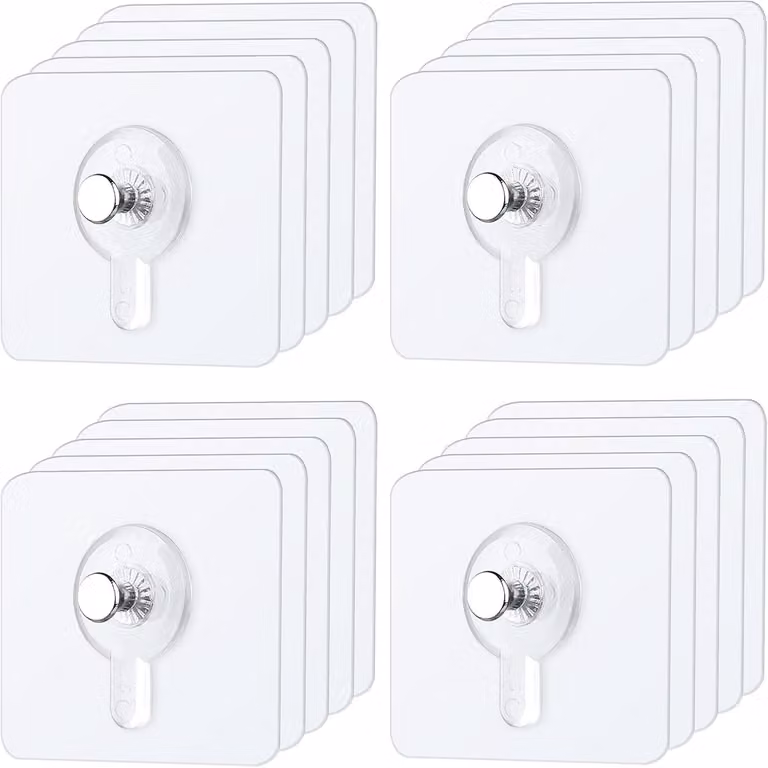 Ganci adesivi per foto - Set da 20 - Trasparente - Per appendere foto senza forare - Cornice adesiva per foto - Ganci per foto - Foto