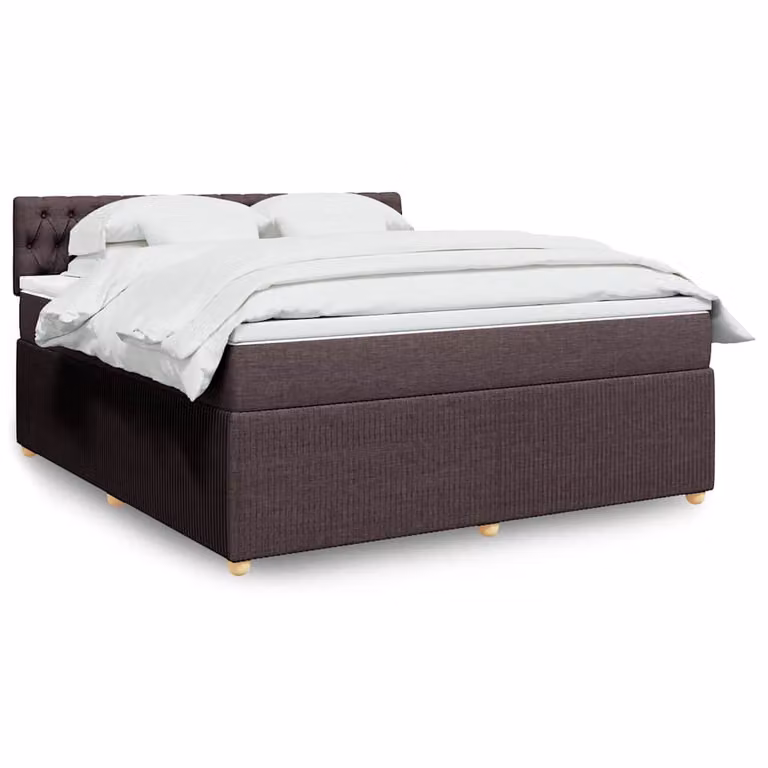 Letto Ibrido vidaXL con Materasso a Molle Insacchettate Marrone e Bianco L/P: 180 x 200 cm