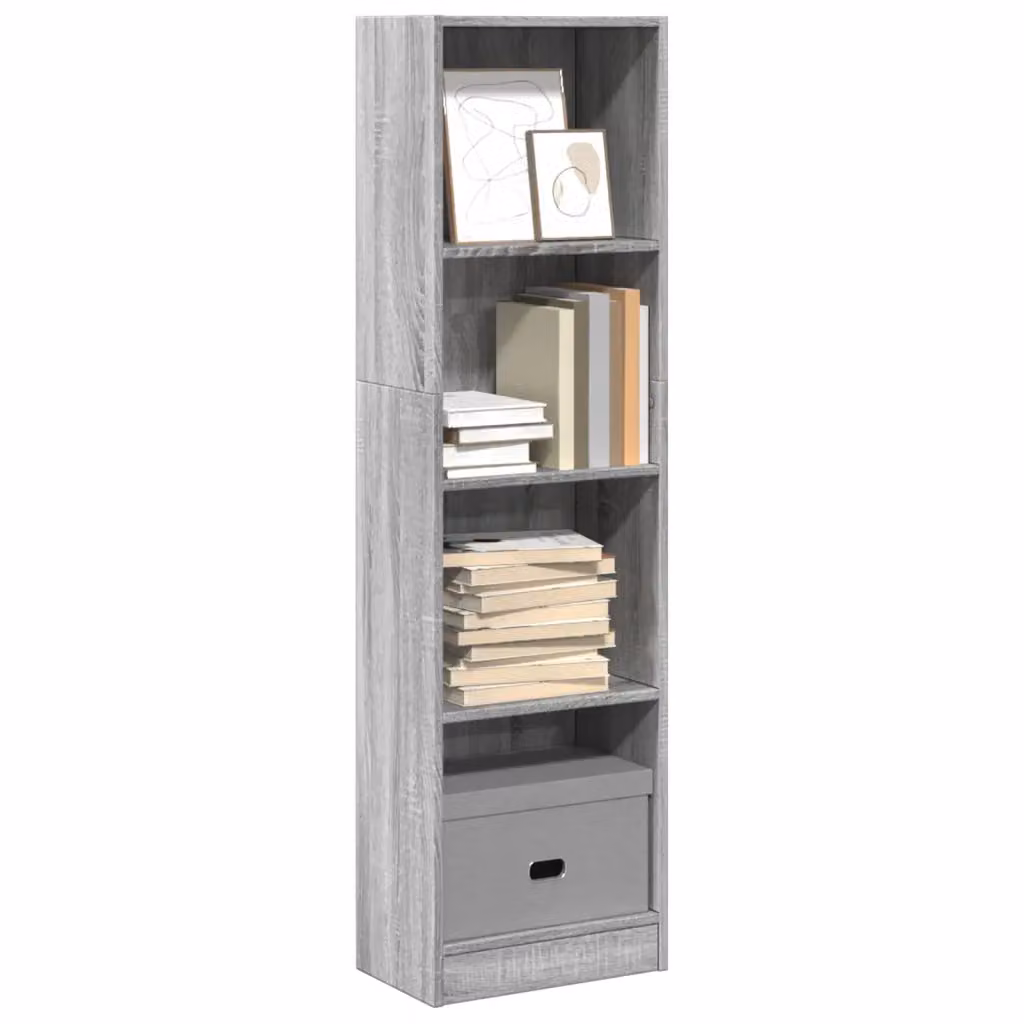 Libreria moderna da parete vidaXL in legno e MDF Grigio L: 40 cm, P: 24 cm, H: 143 cm