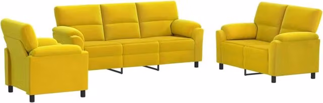 Set di divani 3 pcs Giallo Velluto 3430469