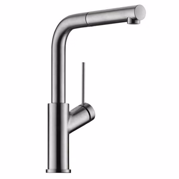 LINEA Mio 4, miscelatore per lavello, finitura acciaio inox, alta pressione