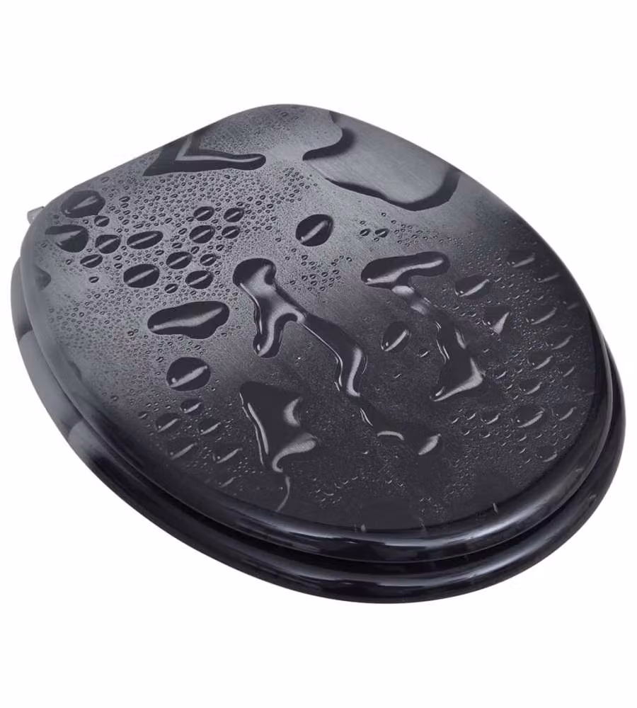 Coperchio da Toilette in MDF con Modello Gocce d'Acqua