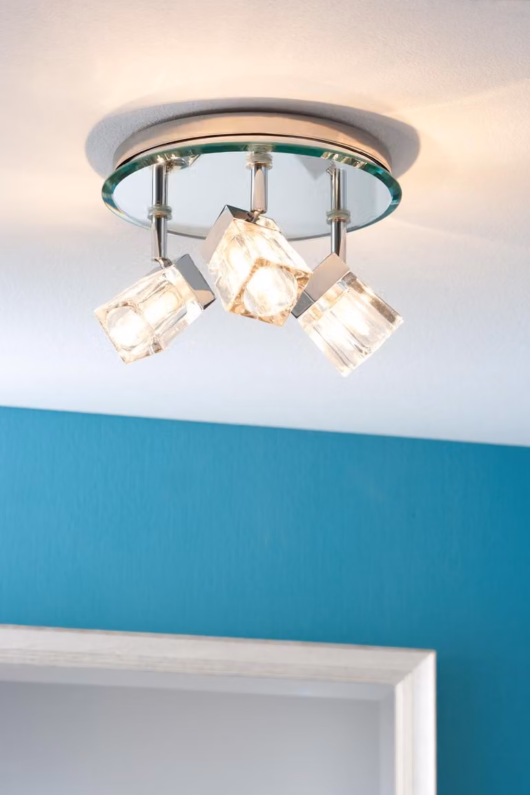Paulmann WallCeiling Trabani, lampada da parete/soffitto, grado di protezione IP44, 3 x 20W, attacco G9, cromo/trasparente, 230V, metallo/vetro