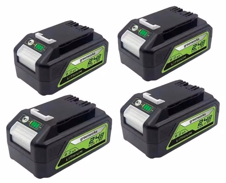 Batteria agli ioni di litio ricaricabile, capacità 8000mAh, compatibile con utensili elettrici, confezione da 4 pezzi, 24V