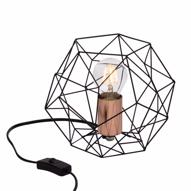 Brilliant Lampada da tavolo Status, Nero, Soggiorno / Sala da pranzo, Metallo, Moderno, Lampada da tavolo