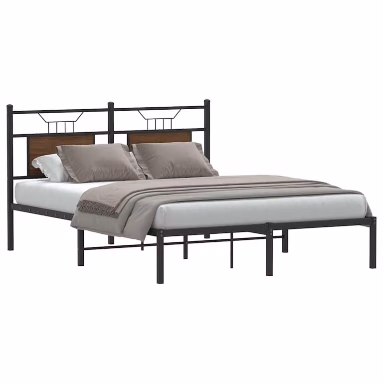 vidaXL Giroletto senza Materasso in Rovere Marrone L: 137 cm, P: 196 cm