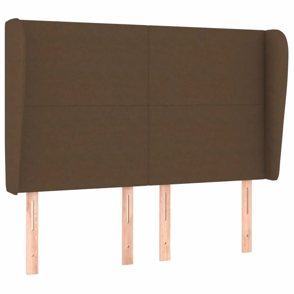 Testiera con orecchie Design Mania in tessuto marrone scuro L: 147 cm, P: 23 cm, H: 118/128 cm – 2