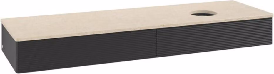 Mobiletto V&B con struttura frontale - illuminazione Antao 160x50cm, WBP-colore botti., bla m Lac