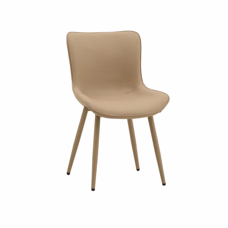 Set di sedie KUDI CHIN in similpelle beige e gambe in metallo beige