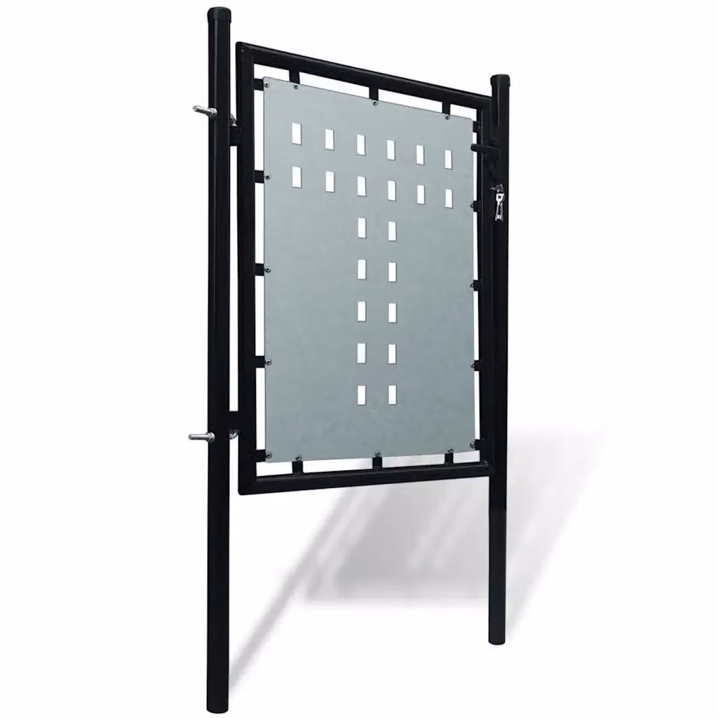 Cancello per recinzione a una porta Design In nero in acciaio zincato L: 100 cm, H: 150 cm – 2