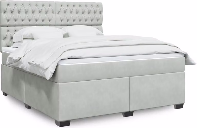 Maison Exclusive - Giroletto a Molle con Materasso Grigio Chiaro 180x200cm Velluto