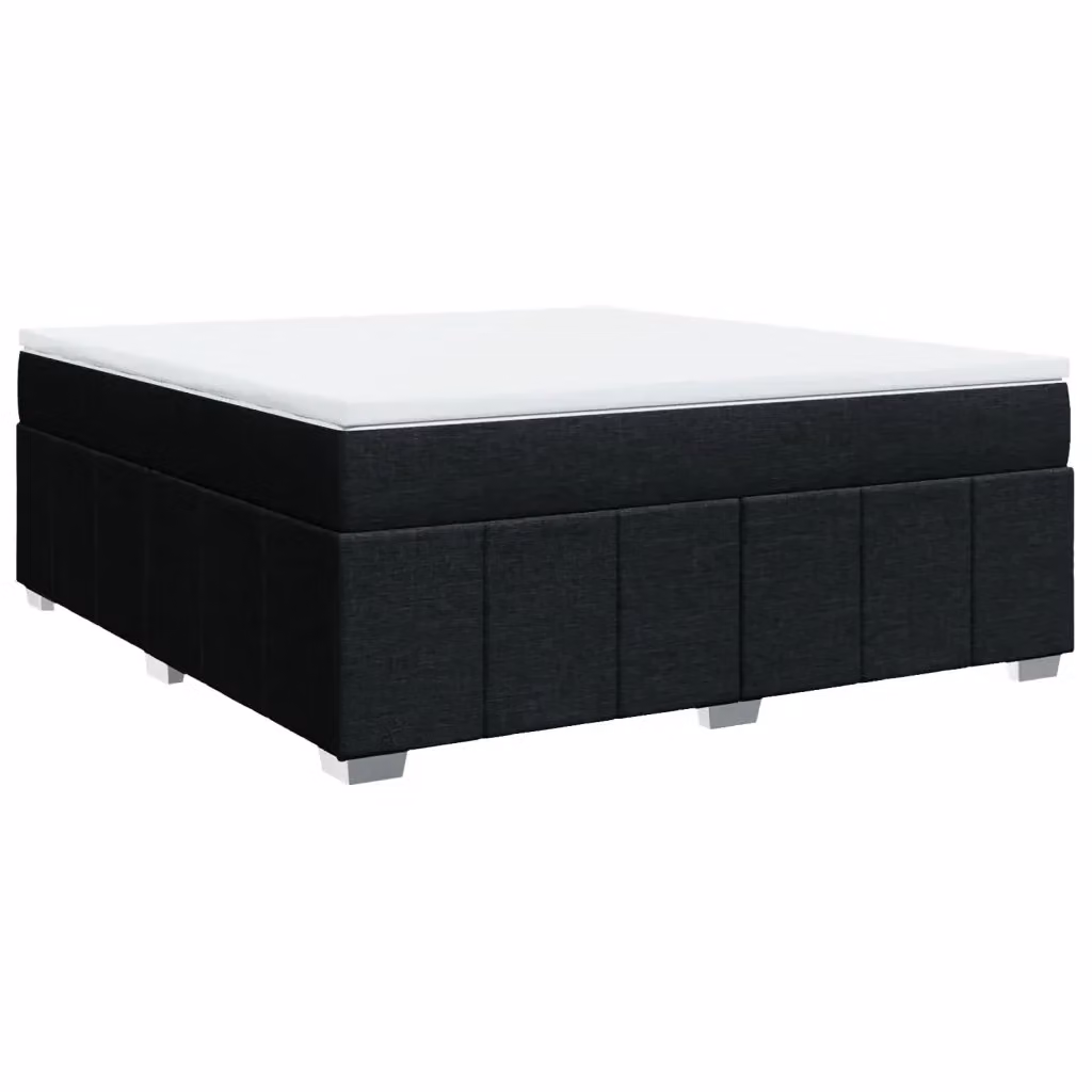 Letto Ibrido vidaXL con Giroletto a Molle e Materasso in Tessuto Nero e Bianco L/P: 180 x 200 cm – 2