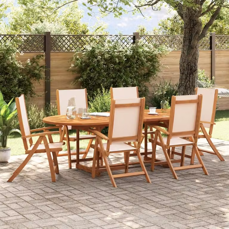 Maison Exclusive - Set da pranzo da giardino a 7 pezzi in legno massello di acacia e Textilene