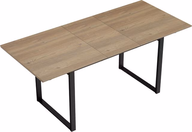 Tavolo da pranzo industriale HOMCOM estensibile con ribalta, in legno e metallo, colore marrone, L: 180 cm, P: 80 cm, H: 75 cm