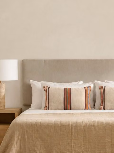 Testiera imbottita Kina Kenay Home colore perla 200x200 cm