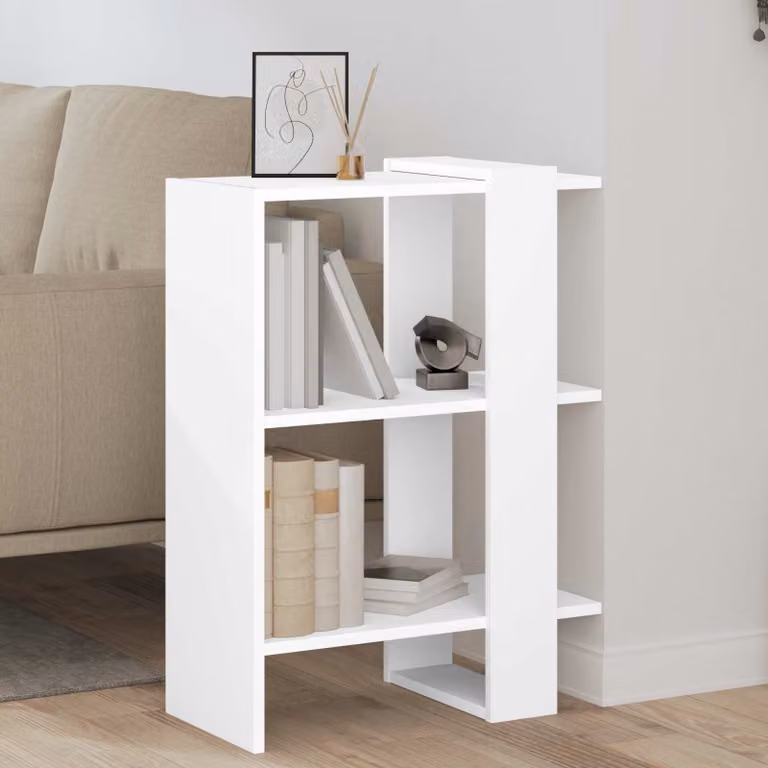Libreria a 2 livelli vidaXL in legno MDF bianco opaco L 52 cm x P 25 cm x H 71,5 cm