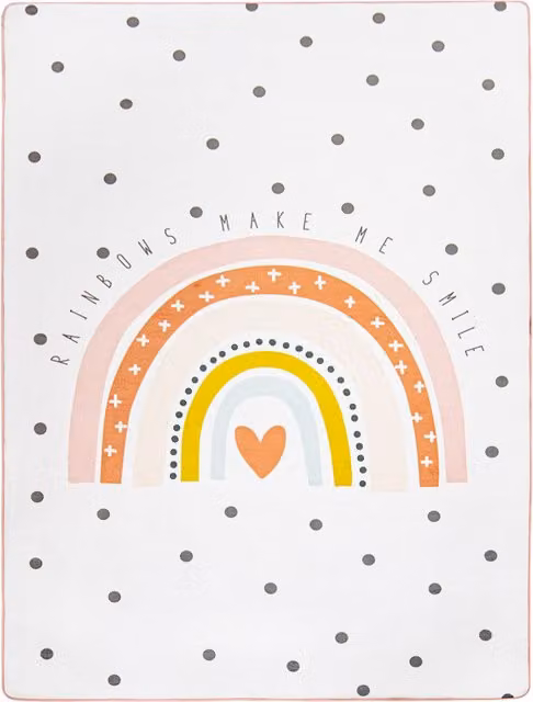 Tappeto lavabile per bambini Chiko beige e rosa con design astratto, antiscivolo e adatto a riscaldamento a pavimento, L: 120 cm x P: 160 cm