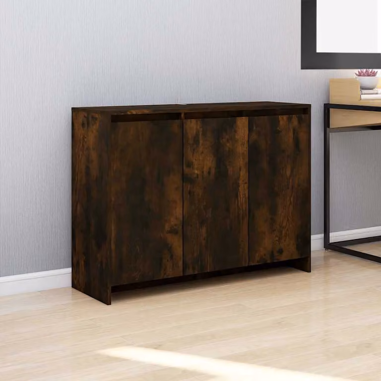 Credenza moderna vidaXL in rovere fumo e MDF, L 102 x P 33 x H 75 cm