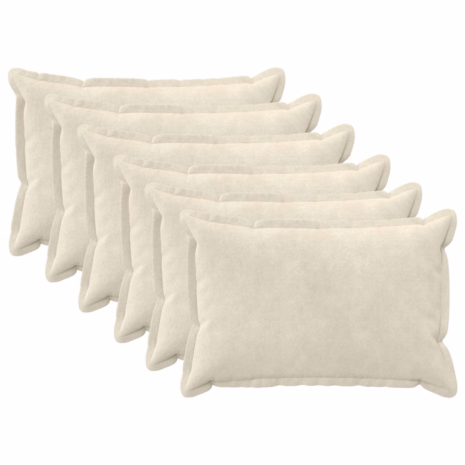 Set di 6 federe vidaXL HOUTEN in microfibra beige, L 50 cm x P 30 cm