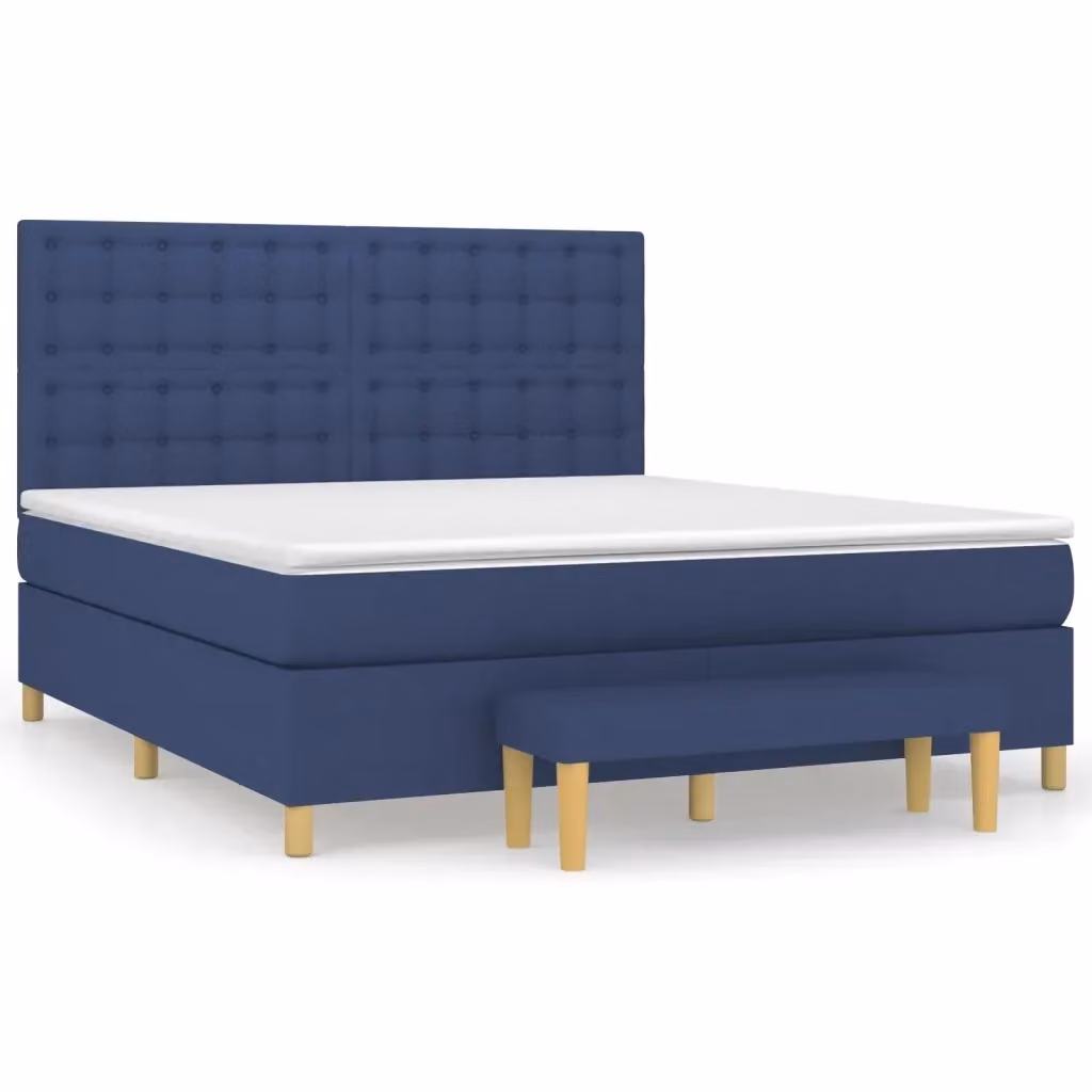 Letto Ibrido con Giroletto a Molle e Materasso vidaXL, Colore Blu e Bianco, L/P: 180 x 200 cm – 2