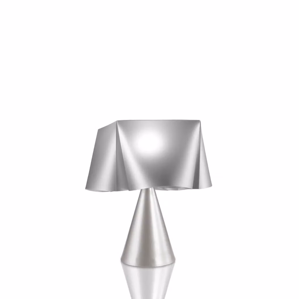 Lampada da scrivania moderna Wanda Polilux Linea Zero argento con attacco E14 – 2