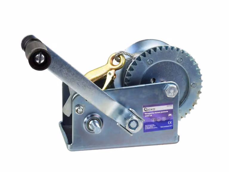 Verricello manuale, portata massima 1150 kg, cavo in acciaio da 10 m, ideale per traino auto