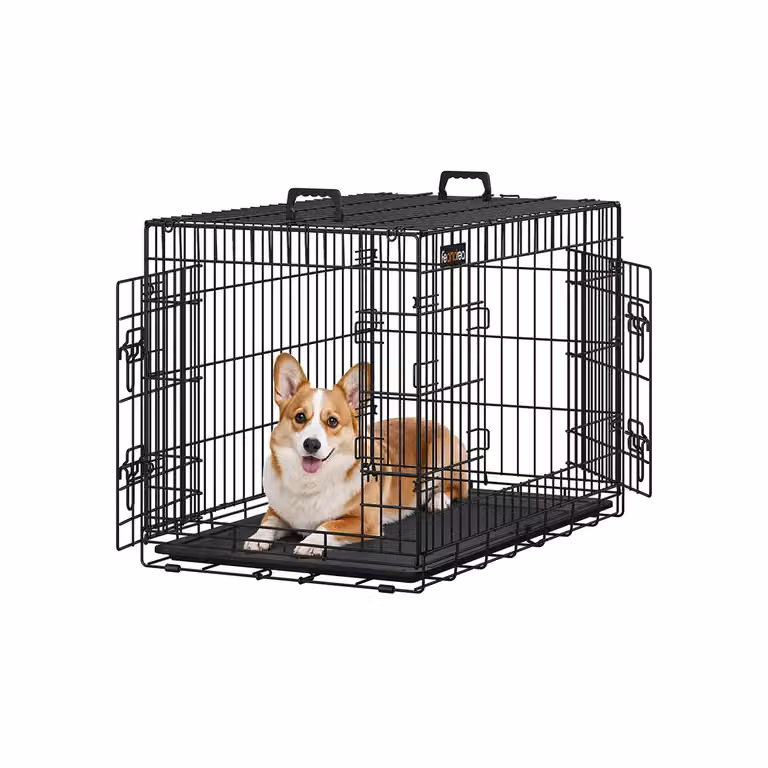 Gabbia per Animali Pieghevole, Nero / 92,5 x 57,5 x 64 cm