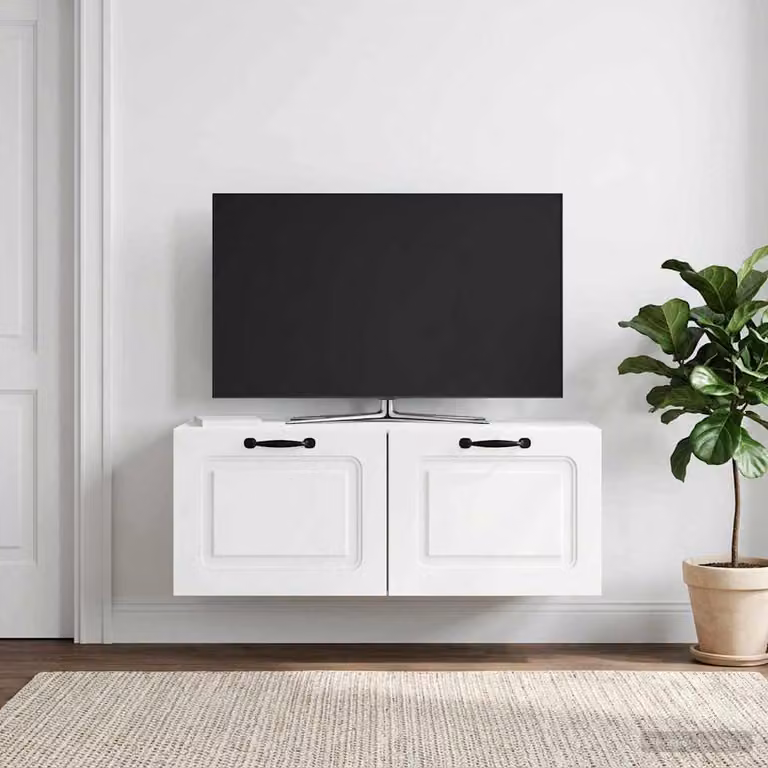 vidaXL Mobile Porta TV da Muro Bianco Moderno L: 78,5 cm, P: 31 cm, H: 30 cm