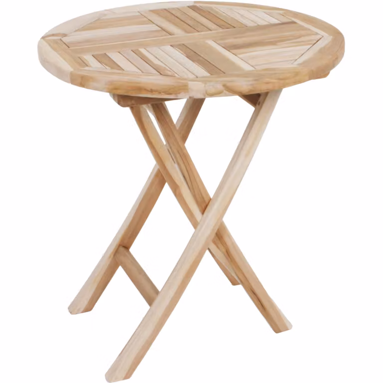 Tavolo JAVA, pieghevole, rotondo Ø70, teak