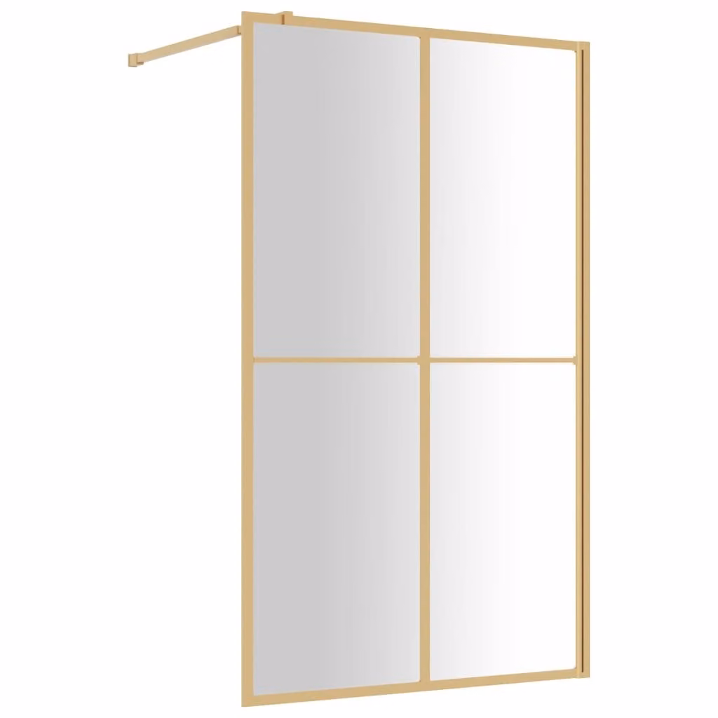 Parete per Doccia Walk-in Vetro Trasparente ESG 118x195 cm Oro