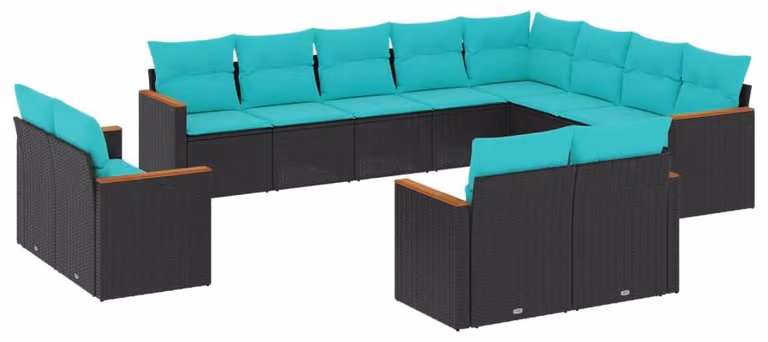 Divano da esterno - Panchina da giardino - Panca imbottita - Arredo da giardino - Divano lounge - Polyrattan resistente agli agenti atmosferici