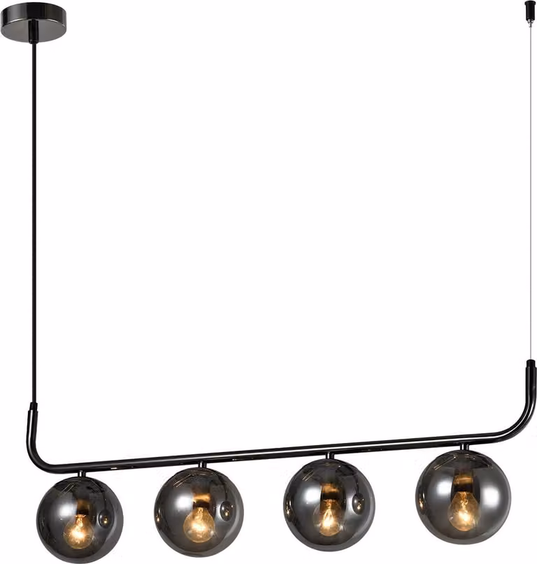 Lampada da tavolo in grafite con globi in vetro fumé 4xE14 10W ALISA Light Prestige