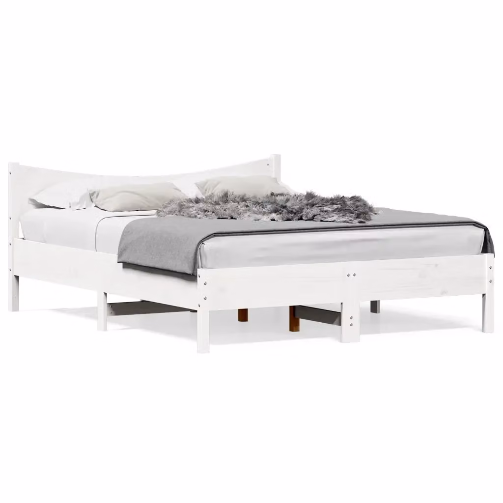 Giroletto vidaXL in legno massello di pino bianco con doghe piatte fissate L/P: 150 x 200 cm – 2
