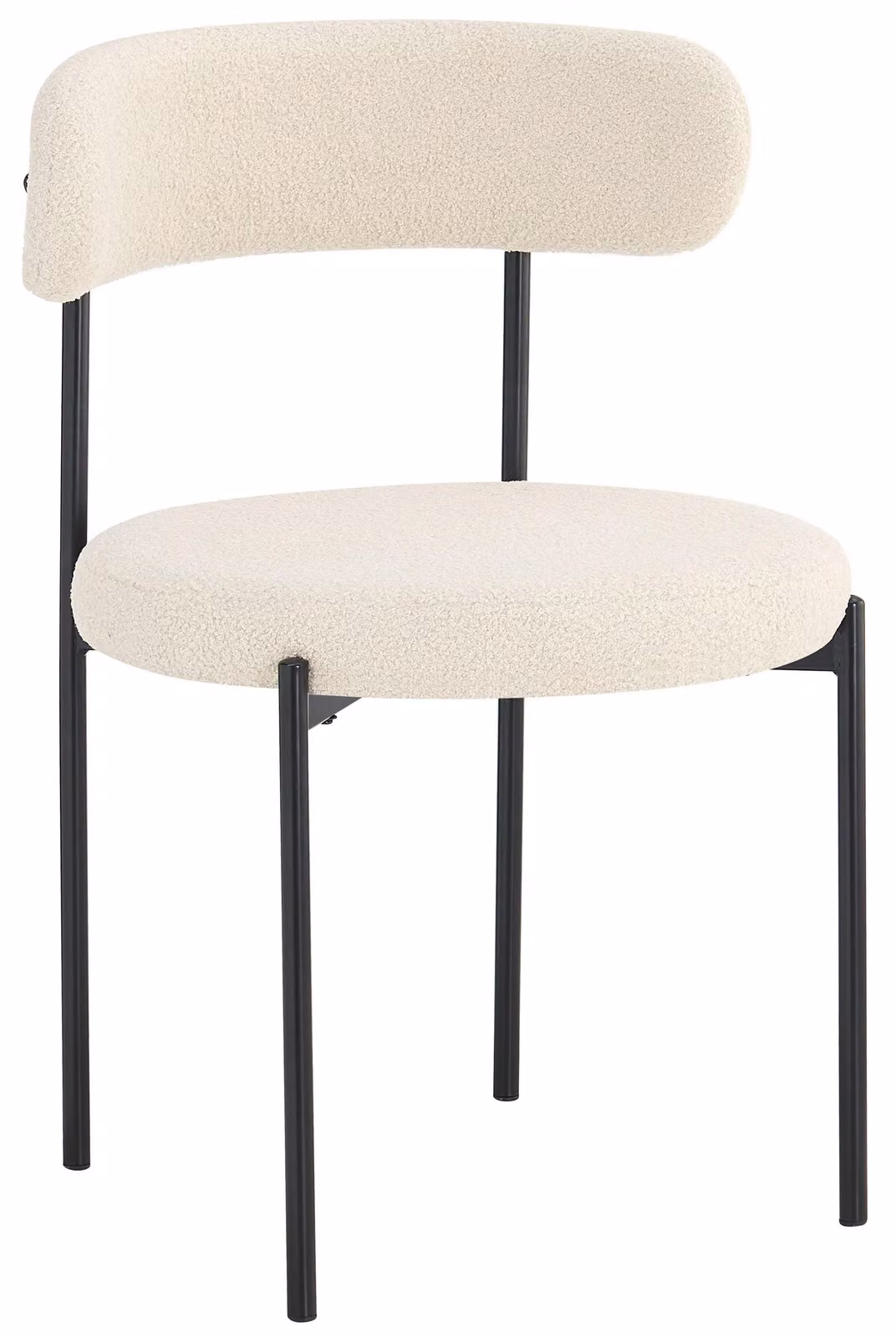 Selsey Femiss - Poltrona imbottita, tessuto bouclé color beige chiaro, 50 cm