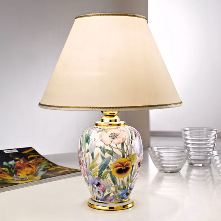 austrolux Lampada da tavolo Giardino Panse, Multicolore, Soggiorno / Sala da pranzo, Ceramica, Lampada da tavolo