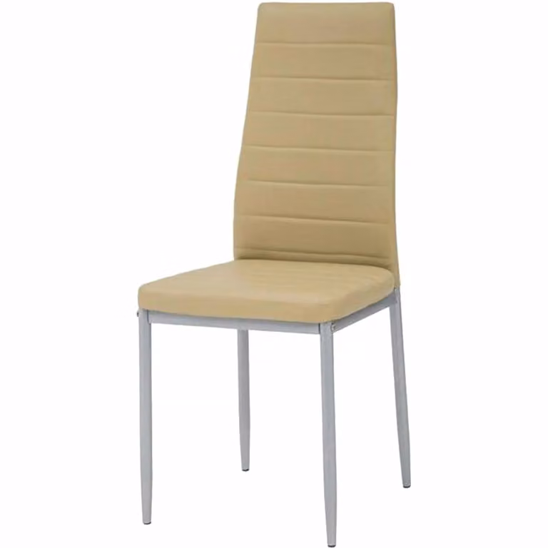Sedia da pranzo VESTIAMO CASA in acciaio e poliuretano colore beige H 98 cm x L 40,5 cm x P 42 cm