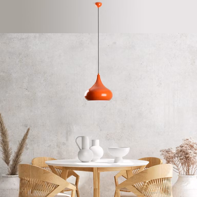 Opviq, Saglam 3774 - Arancione, lampadario, arancione, CORPO IN METALLO, 30 x 30 x 35 - 126 cm