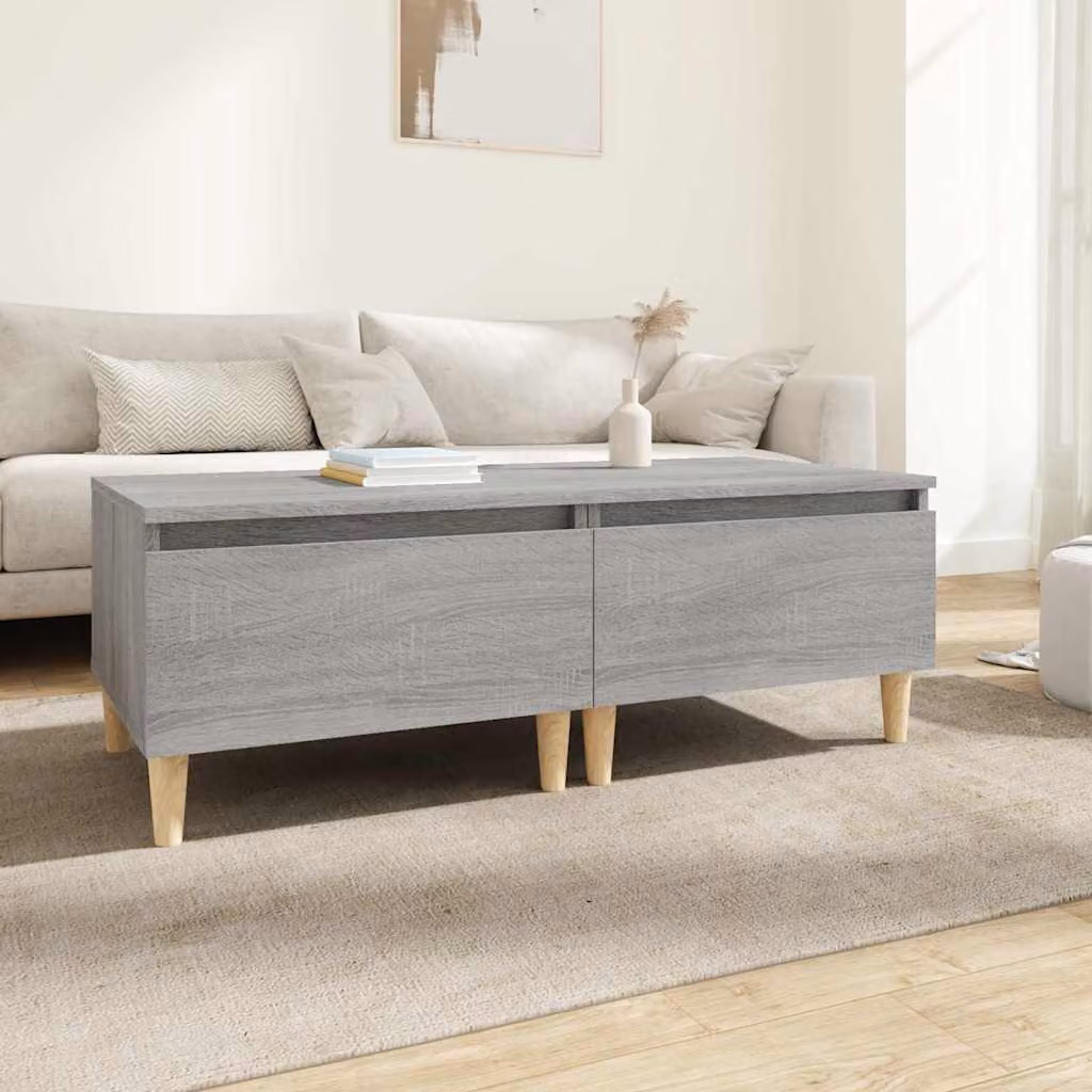Set di 2 tavolini vidaXL in stile scandinavo, colore grigio, in legno e MDF, L/P/H: 50 x 46 x 35 cm