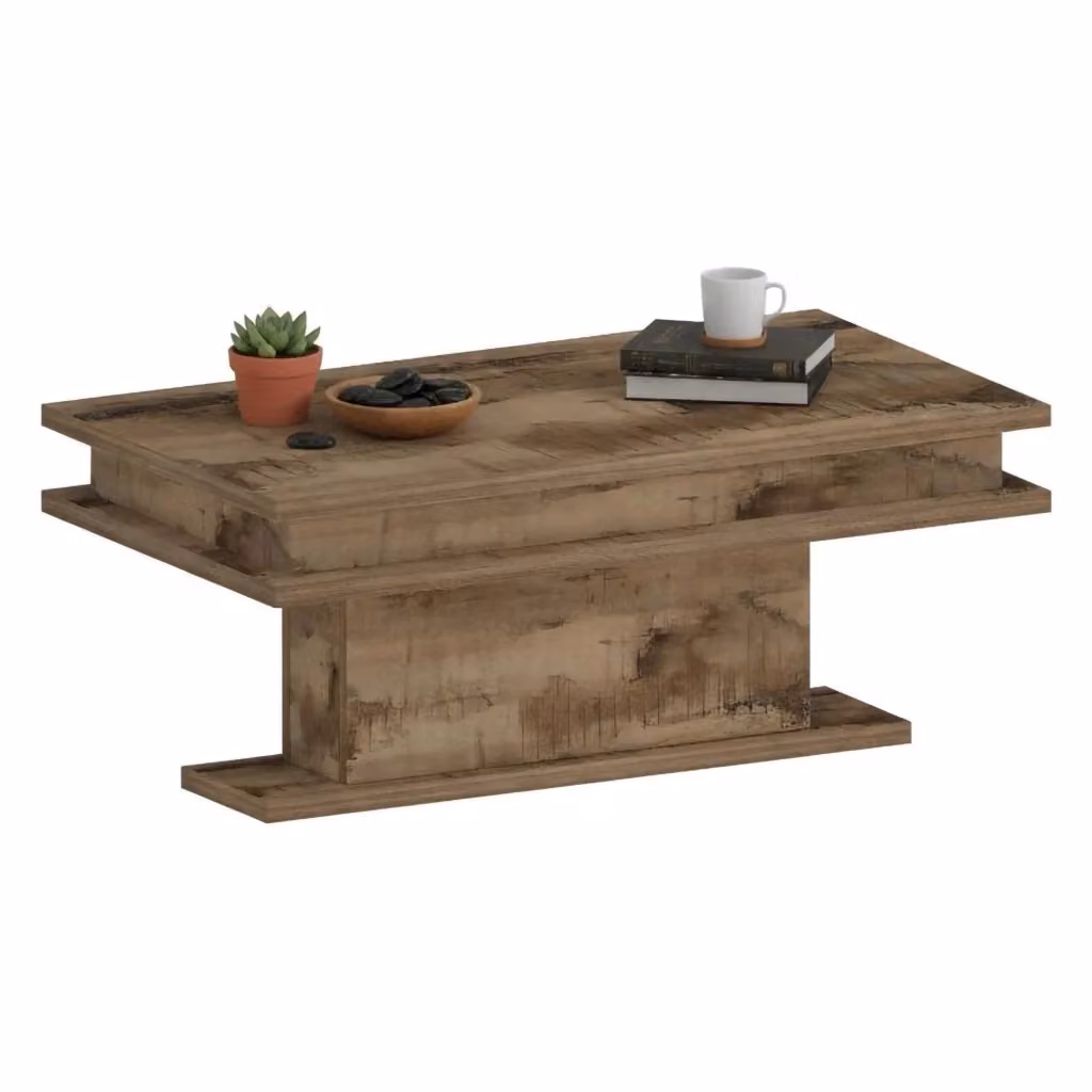 Tavolino da salotto Iside DMORA in legno color acero con luce LED, L: 100 cm, P: 55 cm, H: 42 cm – 2