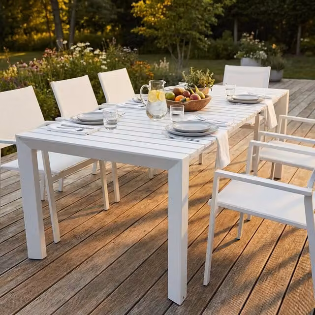 Tavolo da giardino allungabile in alluminio 182/237x90 cm - THALIA