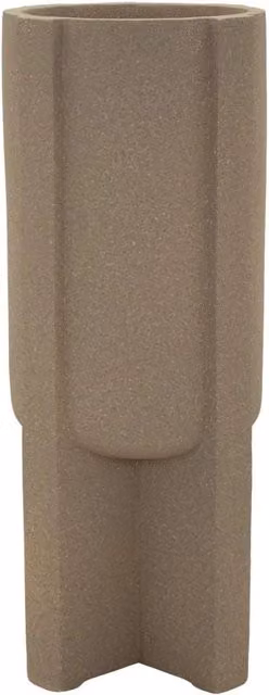 Porta Vaso da Esterno Moai Ø42x101 cm in Resina Marrone