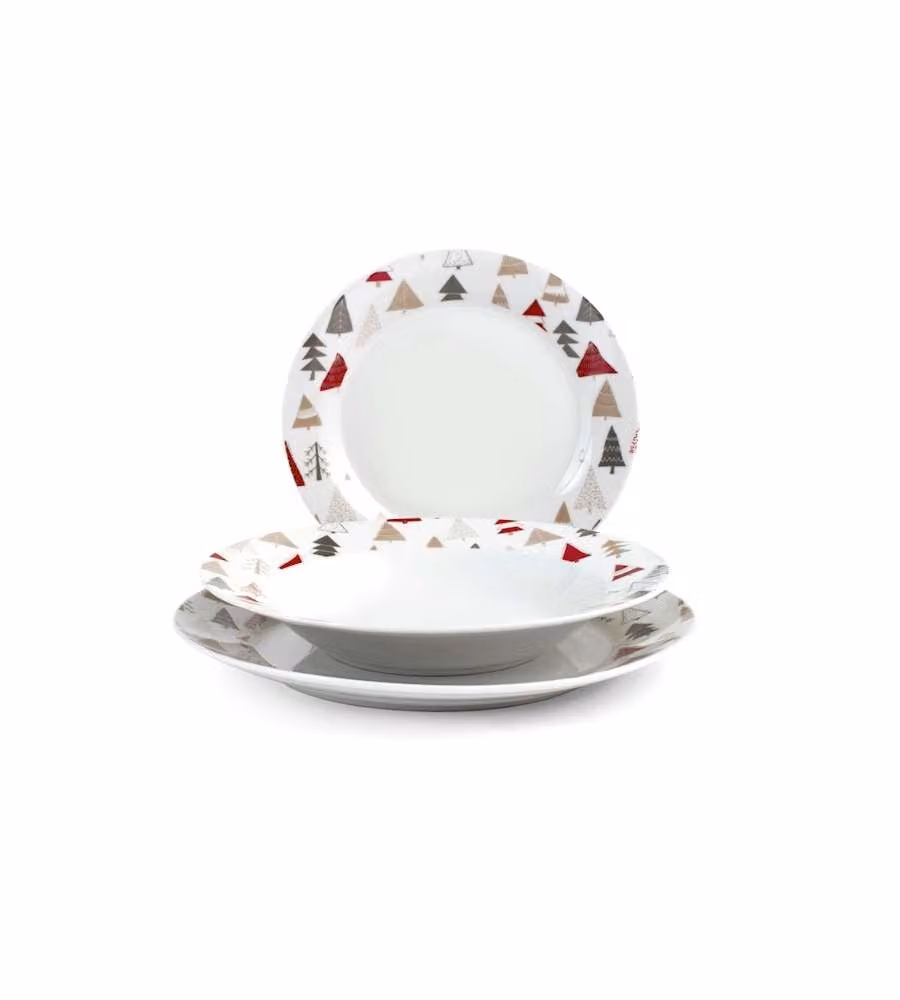 Servizio Piatti in Porcellana Winterly - Tavola Natalizia - 18 pz