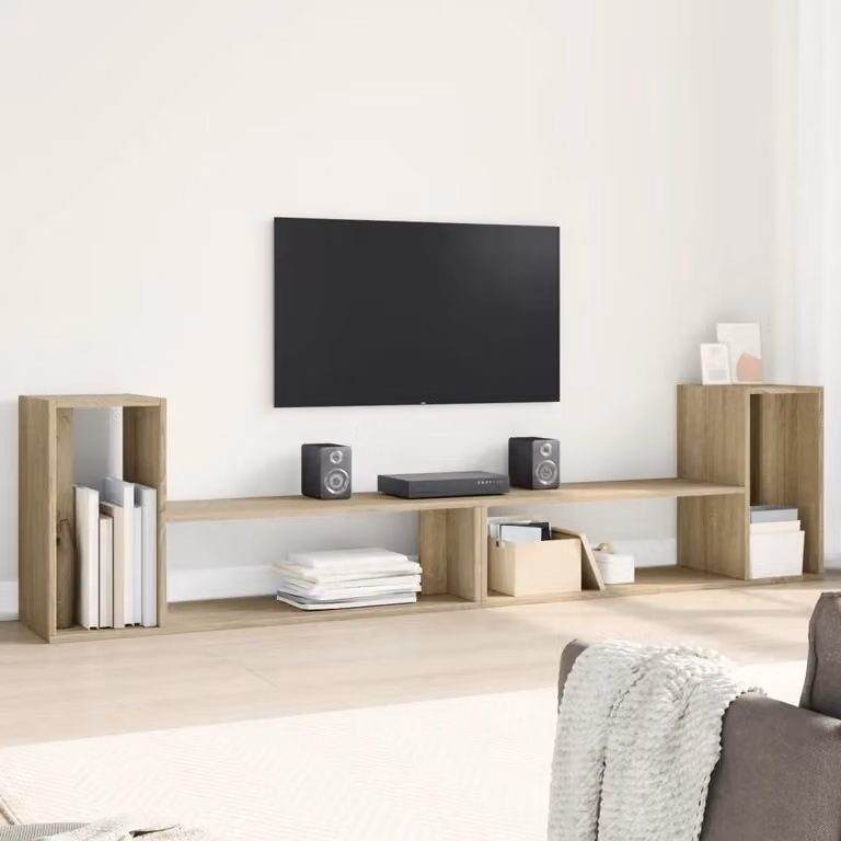 Mobile TV vidaXL Rovere Sonoma marrone in legno e MDF con scomparti multimediali