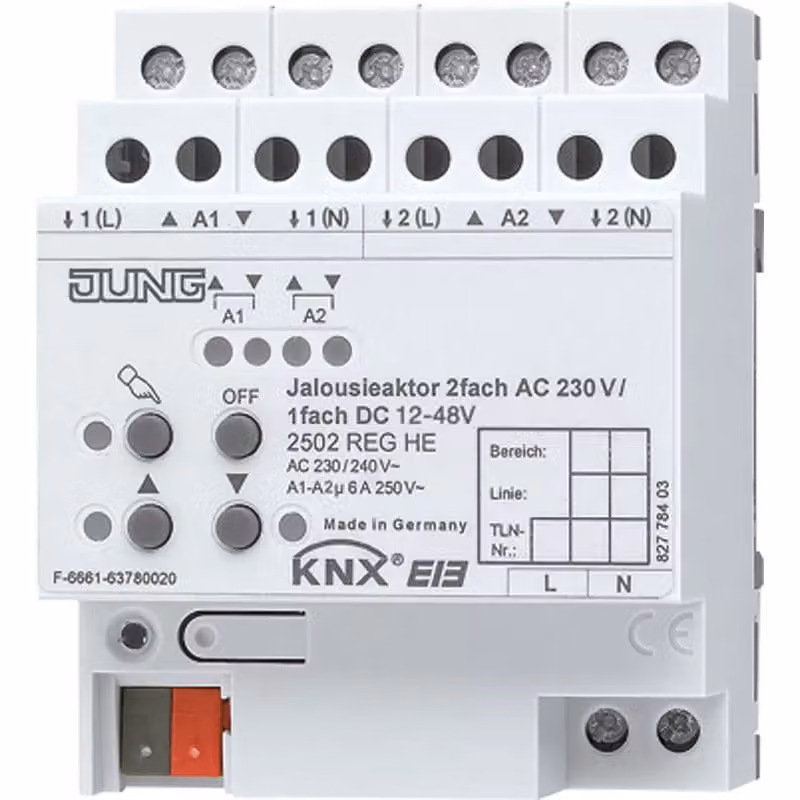 Copertura KNX per attuatore per tapparelle - Attuatore per tapparelle KNX a 2 canali 2502 REGHE