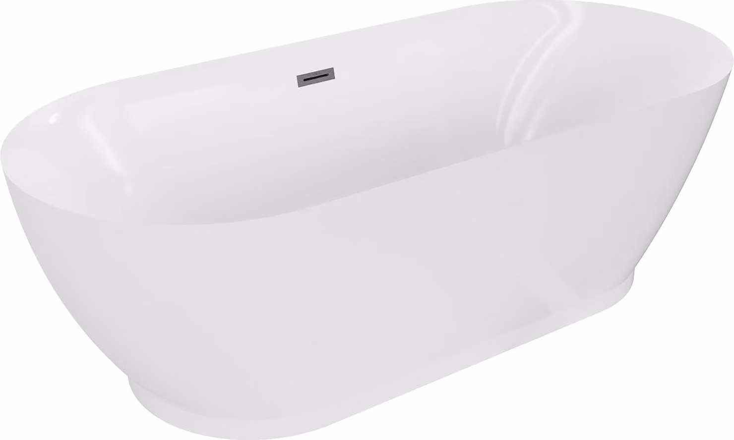 Mexen Roxy vasca autoportante 180 x 85 cm, bianca, troppo pieno grigio canna di fucile spazzolato - 51201808500-66