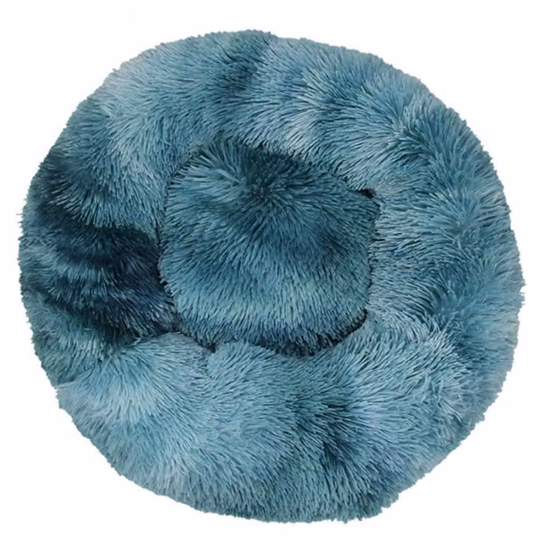 Cuccia per cani, cuccia per gatti, morbida, rotonda, in peluche, 50 cm, blu scuro